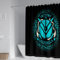 WIKINGER Duschvorhang 240x200 cm Anti-Schimmel Anti-Bakteriell Shower Curtains 3D Viking Wolf Duschvorhänge Waschbar Wasserdicht Polyester Textil Badvorhang mit 12 Haken für Badezimmer