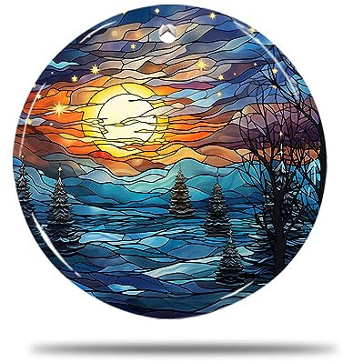 Keramik Weihnachts Ornamente, 7.3Cm Weihnachtshimmel-Kunst 3D Keramik Ornamente Weihnachts Anhänger Christbaum Baumschmuck Anhänger