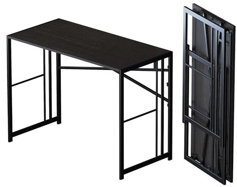 Lutown-Teen Klappschreibtisch 103 cm, Schreiben Gaming Computer Camping Schreibtisch, Keine Montage erforderlich Home Office Tisch, Schwarz