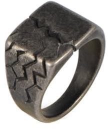 Biker Ringe Herren, Männer Ring aus Edelstahl Retro Siegelring mit Crackles-Muster 14,5MM, Bronze, Größe 60 (19.1)