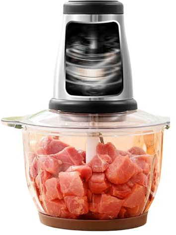 Picadora De Carne Eléctrica De Acero Inoxidable, Picadora De Alimentos Con Recipiente De Vidrio De 2 Litros Para Picar Y Mezclar Carne Pequeña, Picadora De Carne De 220 V Estándar De La UE Para Cocina