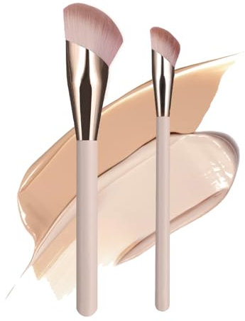 Kryzalite Lot de 2 pinceaux de maquillage pour le visage pour fard à joues, bronzer et surligneur pour une application impeccable du maquillage du visage (pinceau pour le visage + mélangeur)