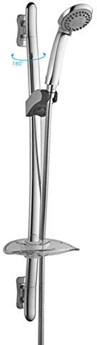 Duschsystem, Badezimmer-Duschset, Schiebestange mit Handbrause ohne Wasserhahn, Badezimmer-Set, verchromter Duschmischer, fest drehbar