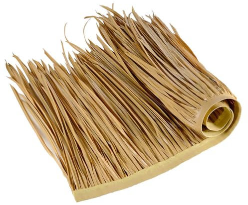 Operitacx Rollos de paja mexicana, rollos de paja de palma, césped Tiki, para techo de paja, cubiertas de paraguas Tiki, decoración de valla (amarillo paja, 39 x 20 pulgadas)