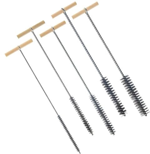 Lrtzizy Drill Hole Brush Kit 8/12/16/20/25mm Cleaning Brush Set Kit Stainless Steel Hole Brushes Cleaning Brush for Hammer Drills