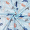 Textrend Baumwollstoff Meterware - Stoff zum Nähen - 100% Baumwolle - Textilien 1x1.6m - Stoffe Meterware - Katzen und Hunde Muster (Apricotblaue Katzen auf blauem Hintergrund)