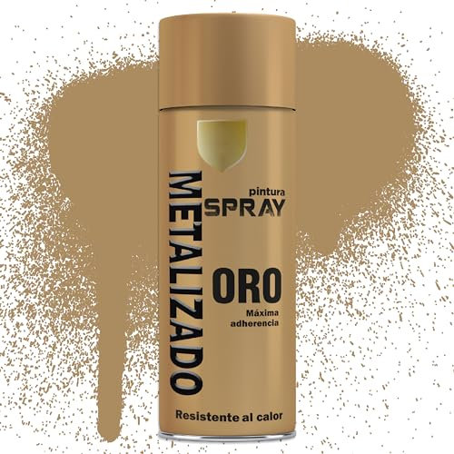 Etrexonline Pintura Spray Multicolor Profesional | 400ml | Adecuado para Metal, Madera & Plástico | Oro Metalizado | Secado Rápido | Paquete de 1