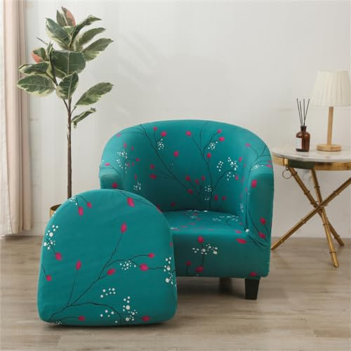 Morbuy Sesselbezug Stretch, 2er Set Sessel Überzug Universal Sesselhussen Waschbar Sesselüberzug Hussen Cocktailsessel Clubsessel Überzug - Weich, Elastisch (Blumenzweig)