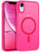 GUAGUA Magnetic for iPhone XR Phone Cases, iPhone XR Case [Compatible with MagSafe] [Military Grade Protection] Translucent Matte Back Slim Shockproof Anti-Scratch Phone Cover 6.1-Inch, Hot Pink