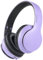 Rockpapa E7 Bluetooth Headphones Over Ear, Wireless Headphones with Microphone & HiFi Stereo, Foldable, Lightweight, Wireless Wired Headphones for School/Work/Phone/PC/TV, Black Purple
