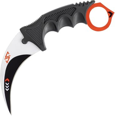 Generisch Hochwertiges 19cm CSGO Karambit Messer Übungsmesser Trainingsmesser Real-Life-Sammlung Jagd Survival Outdoor Counter-Strike Global Offensive Jagdmesser Knife (Asiimov [Scharf!])