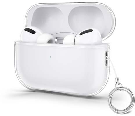 Clear Case Compatible with AirPods Pro 2 Case Cover, Shock-Resistant Anti-Yellow Protective Silicone Case Cover for AirPods Pro 2nd Generation 2022 with Lanyard (Clear)