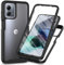 GOKEN Funda para Motorola Moto G14, Protección 360 Grados, Protector de Pantalla, Carcasa Antigolpes con Bumper de Silicona Suave y Trasera Transparente de PC, Armor -Negro