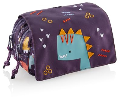 Miquelrius - Schulmäppchen mit Deckel, aus recycelten Flaschen, Reißverschluss, organisieren Sie Ihr Schulmaterial für die Schule, Fun Dino mit Deckel, Doble - Con tapa, Fun Dino
