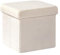 Bonlife Sitzbank mit Stauraum, klappbare Sitztruhe, Aufbewahrungsbox, Fußbank,Blüten, für Flur, Wohnzimmer und Schlafzimmer, Weiß,32x32x32 cm
