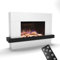 GLOW FIRE Kaminofen PR9 mit realistischem 3D E-Motion LED-Feuer - Stand-Elektrokamin mit Heizung, Kaminfeuer & Timer, max. 1500 W, 150x100x37 cm, Weiß