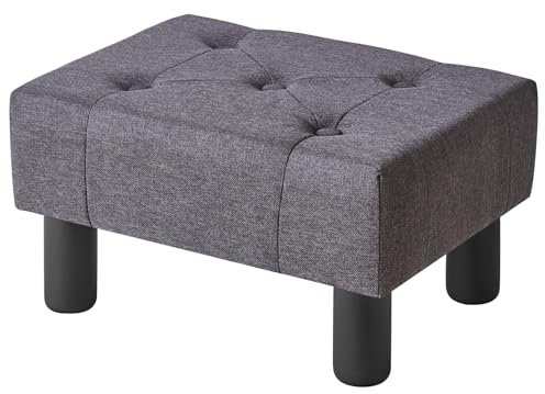 YMYNY Tabouret Pouf Ottoman Moderne, Petit Repose-Pieds en Lin Rectangulaire pour Salon, Tabouret de Canapé pour Entrée 40×30.5×22.5CM Gris HBD039G