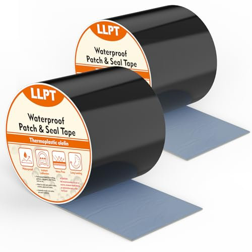 LLPT Ruban étanche | Ruban de Réparation | Paquet de 2 | Bande D'étanchéité | Ruban adhésif toilé waterproof pour réparer,consolider,colmater,connecter(PST62110BK4P2)| Noir | 101 mm x 4 m