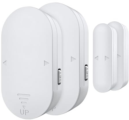Chatthen Alarmas para casa, 130dB Sensor Puerta Puertas y Ventanas Campana de Apertura de Contacto magnético inalámbrico para niños,hogar,refrigerador,Tienda, 2 Unidades