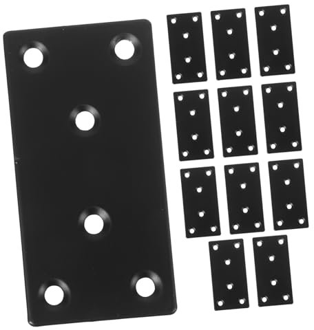 PartyKindom 12stücke Edelstahl Schwarze Flachwinkel Stabile Verbindungselemente Für Möbel Vielseitige Mending Plates Mit Löchern Für Holzverbindungen Und Reparaturen