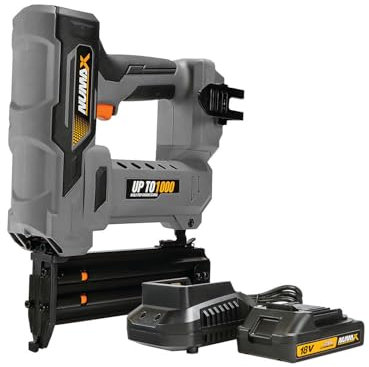 NuMax 18V Cordless Brad Nailer,18 Gauge Bard Nail Gun with Battery, Charger & 500 Nails | Drives 1000 Shots Per Charge | Compatible with 3/8–2 Brad Nails | S18VBR50