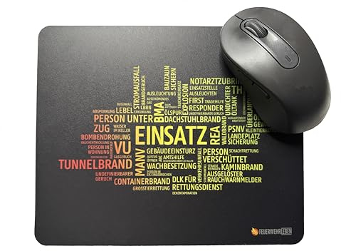 Feuerwehr Mauspad Einsatz - Zeige die Vielfalt der Feuerwehreinsätze mit dem Mauspad auf Deinem Schreibtisch. Originalprodukt von FEUERWEHRLEBEN (22 x 18 cm)