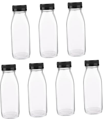 COLLBATH Botellas De Vidrio Para Bebidas 300 Ml 8 Piezas Botellas Transparentes De Frascos De Vidrio Para Aptas Para Lavavajillas Ideales Para y Bebidas Caseras