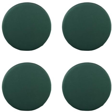 4er Set Sitzkissen Rund 35x35 cm - 3.5 cm Hoch rutschfest & Gemütlich Stuhlauflage - Abnehmbar & Waschbar Baumwolle Stuhlkissen für Wohnzimmer, Büro, Konferenzraum, Küche, Gartens, A-4er Dunkelgrün
