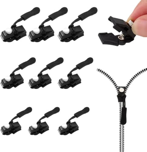 RAXLUPO 9 Stück Reißverschluss Reparatur Set Fix-Reißverschluss Zipper Reißverschluss Schieber Ersatz Universal-Reißverschluss 3 Größen Reisverschluss-fix-kit für Jacke Rucksack Gepäck Schlafsack
