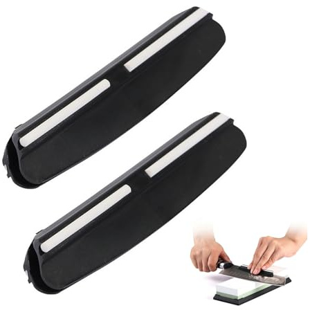 DHWEKU 2 pcs Schleifhilfe Set Schleifhilfe Messer Schärfhilfe für Schleifstein, Manuelle Messerschärfer Winkel Halter für Schärfen auf Schleifsteinen für Anfänger, Schwarz, 10CM