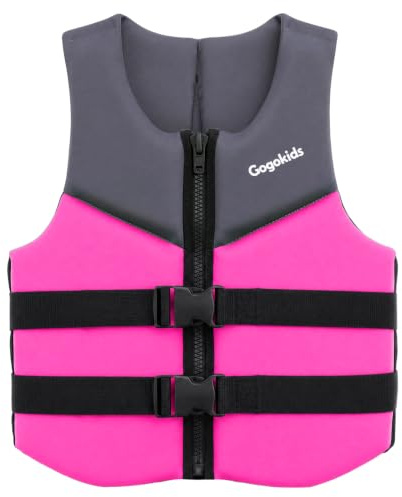 Gogokids Junior Schwimmweste 30-50kg, Verstellbare Schwimmhilfen Jacke für Teens & Jugendliche, Neopren Schwimmweste mit Auftrieb Leichte Weste für Kajak, Paddelboard & Schwimmbad, 6-11 Jahre