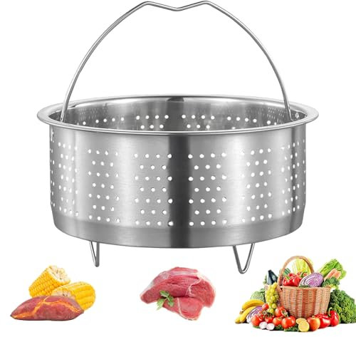 Vaporera de Acero Inoxidable, Cesta Vaporera, Vaporera Pequeña, con Mango Vaporera, Inserto de Vapor Rejilla, Olla a Presión Verduras al Vapor Frutas Huevos, Diámetro Interior 18 cm