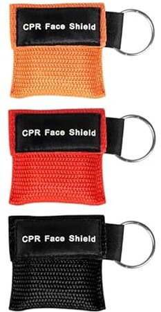 Zssxysm 3 Stück Beatmungsmaske Schlüsselanhänger, CPR Maske Face Shield, Erste Hilfe Beatmungsmasken für Erwachsene & Kinder mit Rückschlagventil, Trainingsmaske, Notfalldose Zubehör