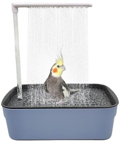 Yulokdwi Vogeldusche Wellensittich, Vogel Badehaus Badewanne, Wellensittich Badewanne, Automatische Haustier-Vogeltränke Wellensittich Badewanne, Wasserzyklus Vogeldusche Vogelkäfig Zubehör