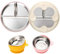 CLDY Juego de 4 platos y cuencos de acero inoxidable para bebé, con base de placa de succión 100% silicona, juego de cena de destete para niños pequeños, platos divisores irrompibles, sin BPA, para