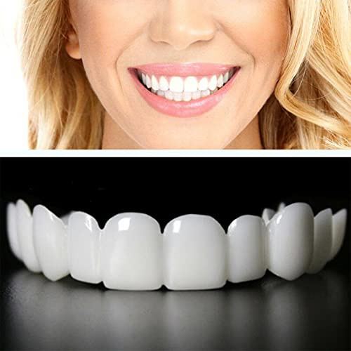 Brigtviee 1 Paar Falsche Zähne Veneers, Temporäre Zähne Künstliche Zähne Gebiss Gefälschte Zähne Zahnersatz Weiß Provisorische Zahnprothese Kosmetische Veneers Zähne Zum Aufstecken