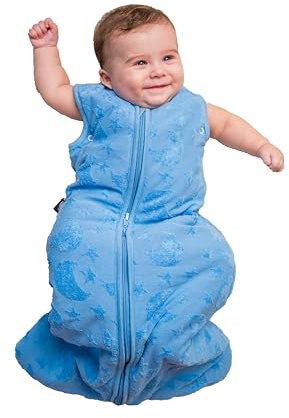 BabyBliss BlissSac Baby Schlafsack 2.5 TOG – Bio-Baumwolle – Ärmelloser Schlafsack für Babys 6–36 Monate (Take me to the Moon, 0-6 Monate)