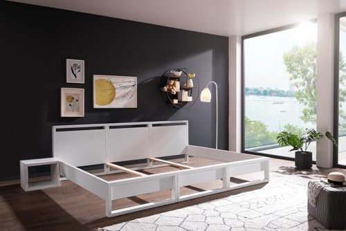 Rima Familienbett 270x200 Bali | Buche - weiß lackiert | Vollholz | Massivholz | Natur | Stabil | Modular Erweiter- und Rückbaubar