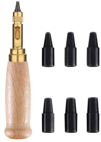 6-Teiliger Automatischer Lochstanzer,Lederstanze mit 6 Pcs Loch Durchmesser 1-4mm,Schraubenstanzer,6 in 1 Automatische Lochstanzer,Lochstanzer,lochstanzer papier,lochzange papier,loch stanzer