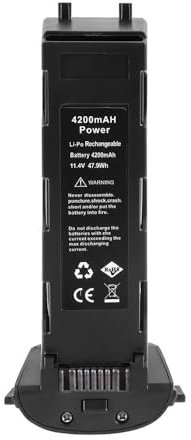 JYJYGDM Pièces de Drone Batterie 11.4V 4200mAh for Hubsan H117S Zino RC quadrirotor, pièces de Rechange, Batteries de Drone Rechargeables(Black)