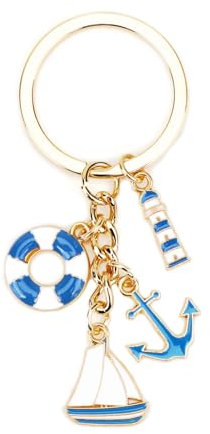 Gallkeat Schlüsselanhänger aus Metall Stücke Maritime Deko Anker Anhänger Segeltau für Herren Damen Frauen Nautischer Schlüsselanhänger maritim Taschen Charm