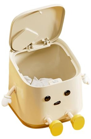 Teksome Poubelle De Bureau Avec Couvercle,Ouverture Par Pression | Corbeille Design Gain De Place À Ouverture Poussoir Pour Salle De Bain, Cuisine Et Voiture