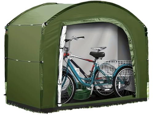 Fahrradspeicherzelt - Faltbarer Fahrradschuppen, langlebiger Außengehäuse | 220x150x185 cm Compact Shelter für mehrere Fahrräder, wetterfeste Abdeckung für Gartenlager, sicheres Zelt mit Gartengebrauc
