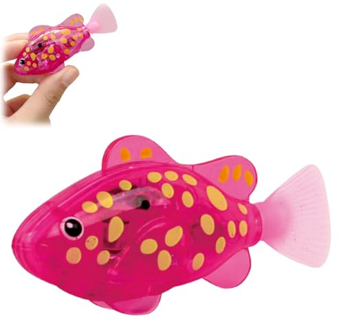 Robotic Swimming Fish Cat Toys,Plastic Fish Bath Toy with Self Moving Action,Electronic Floating Toy for Pool,Fun Cat Water Toy and Interactive Fish Toys,with a Screwdriver and Two Batteries(Red)