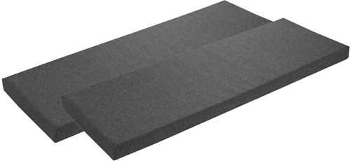 sleepling 2er Set Bankauflage 120x50 cm, Outdoor & Indoor, Dunkelgrau | Sitzkissen, Bankpolster, Bezug waschbar, Unterseite Antirutsch, Made in EU, 2 Stück