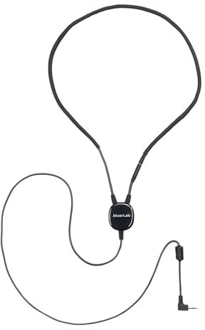 Moerlab T-Connect 3.5mm Wired Telecoil Neckloop for Hearing Aids and Cochlear Implants, Universal T-Coil Audio Induction Loop Receiver, Plug & Play for in-Flight Entertainment, TV & Radio