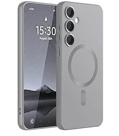 Yashvi Case for Galaxy S23 Ultra, Shockproof Magnetic Camera Lens Protector Slim Fit Protection, Strong Adsorption Compatible With Samsung Galaxy S23 Ultra Cover Gray