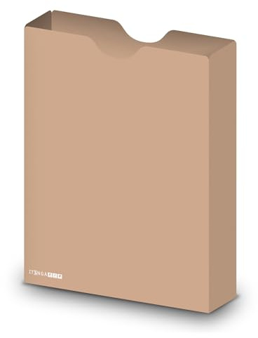 itenga Heftbox DIN A4 – Aufbewahrungsbox für Hefte & Blöcke | aus extra stabilem 0,7mm PP Kunststoff | flach geliefert, faltbar | Schutzbox für Schule, Studium & Büro (latte macchiato)