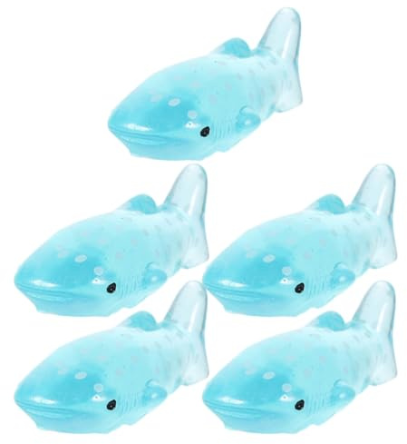 COOPHYA Figurines Miniatures de Requins Décoratives 5 Pièces en Résine Design Réaliste et Créatif pour Mini Jardin et Décoration Intérieure