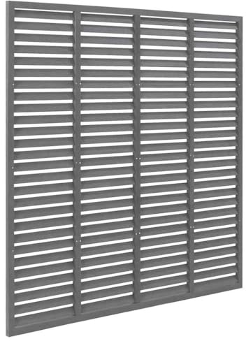 QJBSAVVA Clôture à Persiennes WPC 180x180 cm, Panneau de Clôture de Jardin en Composite Bois-Plastique, Claustra Brise-Vue pour Ombrage de Patio et Décoration Extérieure, Gris